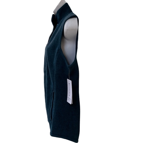 ATHLETA Stroll Fleece Moto Vest in Borealist Green (Teal) M NWT - Picture 4 of 14